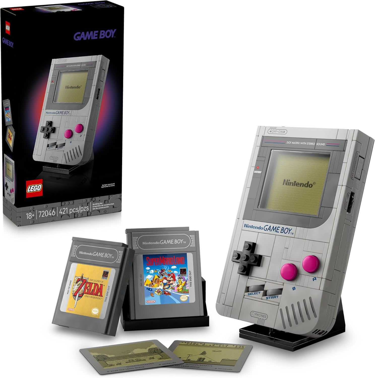 LEGO Super Mario Game Boy - Retro Building Sets for Adults, Ages 18+ - Collectible Model with Game Paks and Display Stand - Birthday Gifts for Men & Women - 72046