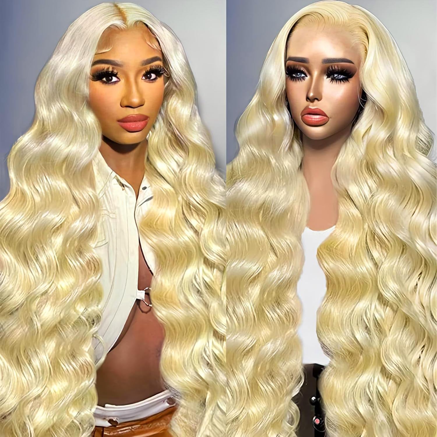 613 13x6 Lace Front Wig Human Hair 200 Density Blonde Body Wave Lace Front Wigs Human Hair Pre Plucked 613 HD Lace Frontal Wig 13x6 Blonde Wig Human Hair 613 Human Hair Wig for Women 36 Inch